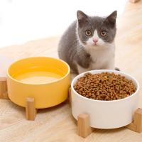 COTTECOTA-2 Piezas Cuenco de Ceramica Comedero y Bebedero para Perros y Gatos elevados Cuencos para Mascotas ceramica Pequeño y Grande Color Aleatorio Cuenco Elegante con Soporte Bambu Cuenco de Comida o Cuenco de Agua para Perros Pequeños y Medianos - details 3