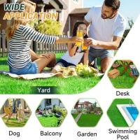 1 juego de tapetes artificiales para césped de mascotas verdes de 50/200 cm, utilizados para jardines al aire libre, campos deportivos tranquilos (sin residuos ni hierba caída) - details 8