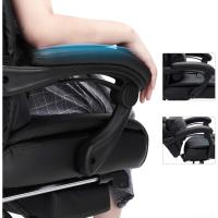 Escritorio computadora Oficina Ergonómica con reposapiés Plegable PU Metal Cromado Negro 150 kg OBG71B - details 6