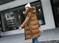 Abrigo de plumón para mujer, chaqueta de invierno con cuello de piel grande, chaqueta gruesa ajustada, Chaqueta de algodón con capucha a la moda, chaqueta larga de invierno para mujer - details 8