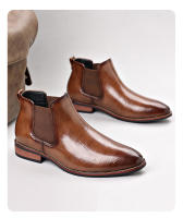 Chelsea botas de hombre de manga británica retro de talla grande botas de cuero británicas - details 13