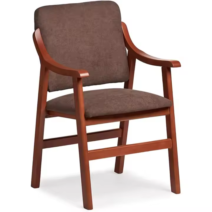 Silla de Comedor de Madera de Cerezo Antimanchas, Espalda Recta, Tamaño 86x54x54 cm, Marrón - 1