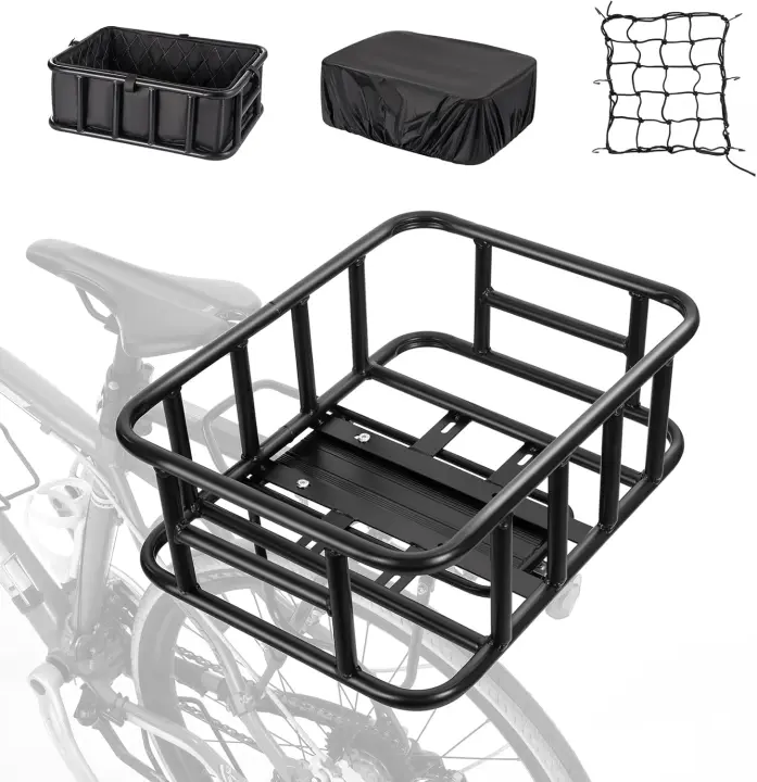 Cesta trasera para bicicleta con red de carga - 1