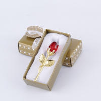 Regalo creativo europeo, varilla de Metal, rosa de cristal, decoración artesanal, regalo de flor simulada para el Día de San Valentín - details 17
