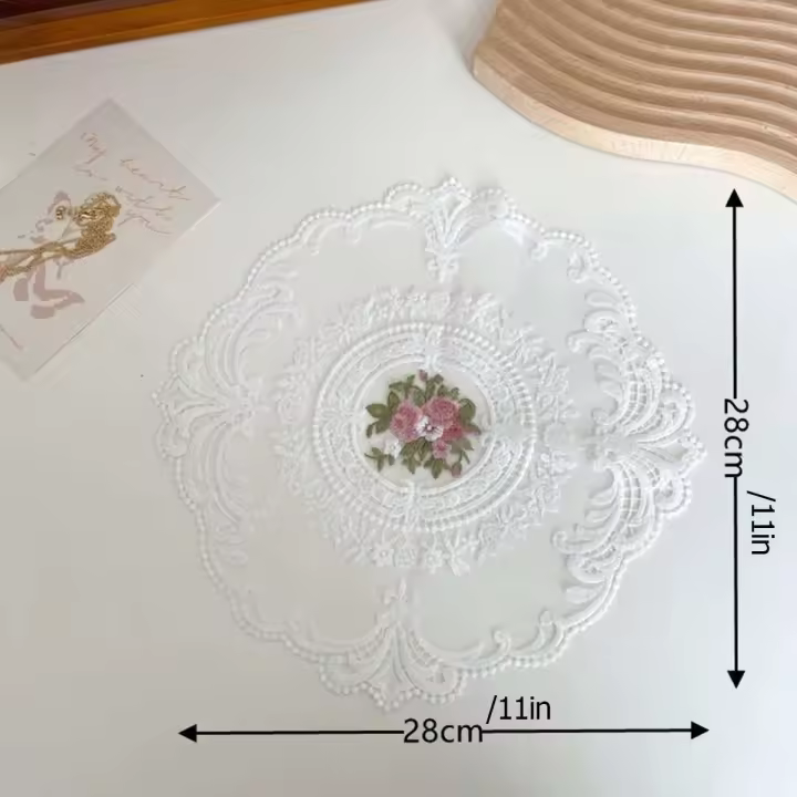 Redondo Vintage elegante Ence posavasos para taza de té de la tarde, tapetes, accesorios de mesa - 1