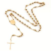 Rosario chapado en oro de 18 quilates grueso para hombres y mujeres, collar en Y, 1 pieza - details 0