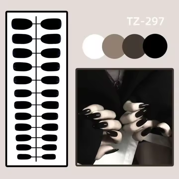 24 unidades/CA Color Degradable pegamento Artificial ataúd vacaciones linda chica bailarina falsa entrega gratuita decoración de uñas para mujer Com - 1