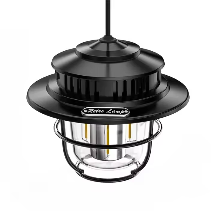 Linterna de Camping portátil Retro, luz de emergencia impermeable, lámpara colgante de tienda regulable continua para senderismo al aire libre - 1