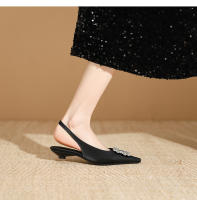 Nuevos zapatos planos de estilo francés con hebilla cuadrada y boca baja para mujer - details 10