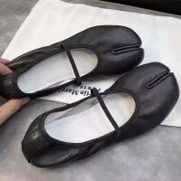 Zapatos de ballet Tabi para mujer con horquilla de cuero negro plano suave ODM y OEM - details 3