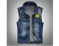 Chaleco vaquero sin mangas cómodo para hombre, ropa Retro de algodón para primavera/verano, fabricado en China - details 1