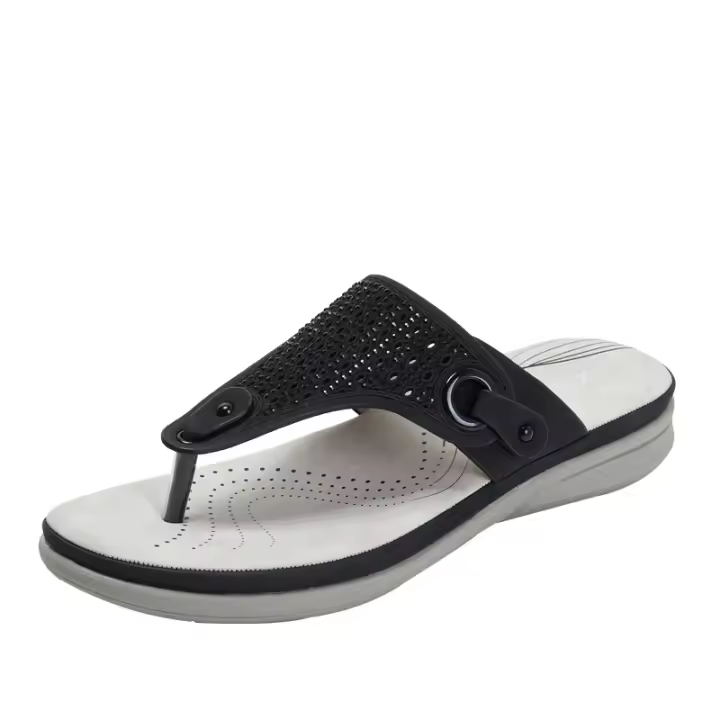 Zapatillas de Plataforma Casual 2025 Diseño Distintivo de Media Punta con Imitación de Diamantes - 1