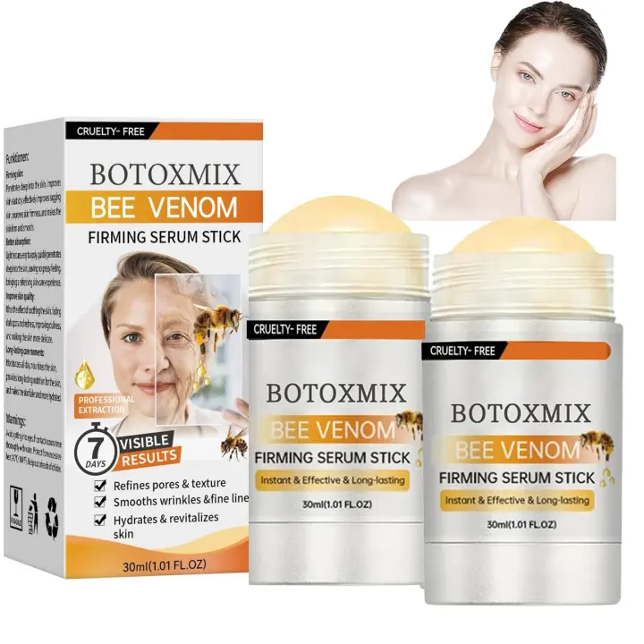 BOTOXMIX Suero reafirmante en barra con veneno de abeja, suero facial antienvejecimiento, reduce las arrugas y las líneas finas, hidrata y nutre la piel, para mujeres y - 1