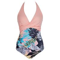 Traje de baño sexy de una pieza con lazo en el cuello y espalda cruzada para mujer - details 32
