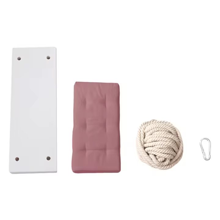 Columpio de madera para niños, silla colgante, cojín de esponja, cuerda de algodón, entretenimiento para niños y adolescentes - 1