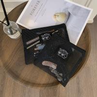 Bolsa de maquillaje de malla ligera, bolsillos para artículos de tocador de viaje con visibilidad, bolsa transparente con cremallera de gran capacidad, lápiz labial - details 16