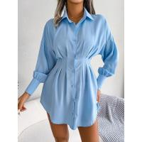 Vestido de blusa de mujer con mangas abullonadas, vestidos de manga larga para mujer, cintura asimétrica, elegante y hermoso - details 1