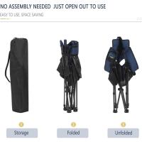 Juego de 2 Sillas de Camping Sillas Plegables, Silla de Acampada Portátil, Ligera para Picnic, Playa, Jardín, Pesca, con Portavasos, Gris - details 23