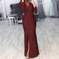 Elegante Vestido Brillante de Cuello en V Moda de Banquete de Noche Ligera de Alta Gama - details 5