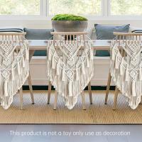 Tapiz colgante de pared de macramé, decoración de algodón, Bohemia, tejido a mano, estilo nórdico, sala de estar, decoración artística para el hogar, hermosos regalos - details 5