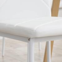 Juego de 4 Sillas de Comedor Nórdicas Sillas de Cocina Tapizadas de Piel Sintética con Patas de Acero Carga 120 kg para Salón 41x50x97 cm Blanco - details 5