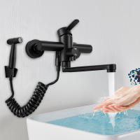 Grifo de Cocina Montado en Pared de Acero Inoxidable Fácil Instalación, Uso Conveniente, Operación Sencilla 360° Montaje, Pulveriza, 19*13 cm - details 0