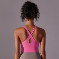 Hamidou-Chaleco de Yoga cruzado en la espalda, ropa interior deportiva sin costuras, Sujetador deportivo de alto impacto, secado rápido, adelgazante - details 10