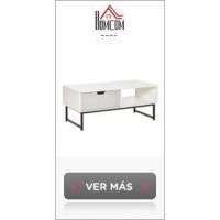 Mesa Auxiliar de Salón con Compartimento Abierto 50x50x50cm Mesa de Centro Café Blanco Lacado - details 15