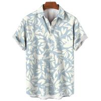 Moda Verano Hawaiiana para Hombres Camisa Suelta con Manga Corta, Estampado 3D Retro, Ideal para Vacaciones en la Playa - details 3
