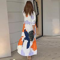 Ropa de mujer 2025 otoño e invierno nueva moda casual estampado vestido camisero suelto para mujer - details 3