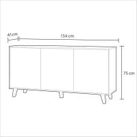 Mueble de Buffet de 3 Puertas Zaiken Plus Blanco Brillo y Roble Canadian - details 2
