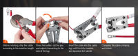 SucceBuy Herramienta de engarzado de terminales de cable de batería, engarzadora de terminales de 10-1/0 AWG con conectores de anillo de aluminio de 60 piezas, troqueles de engarzado de 6 tamaños de cable para terminales de cable de alta resistencia - details 4