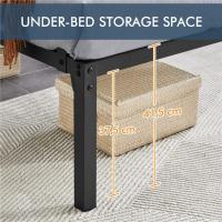 Bastidor de Cama Metálico Listones de Acero Espacio de Almacenamiento Bajo la Cama Fácil Montaje Cama Individual 90 x 190 x 36.5 cm Negro - details 25