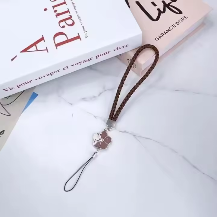 Cuerda de mano tejida de cuero creativa para teléfono móvil, cordón Universal, correa de muñeca, pulsera de cuerda corta, colgante de joyería - 1