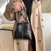 Bolso de hombro elegante con cierre de beso, bolso cruzado de estilo chino Retro de cuero PU, bolso de mujer Vintage de gran capacidad de Color sólido - details 33