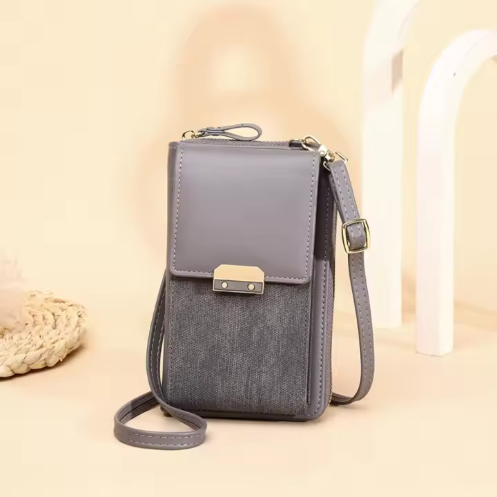 Bolsos de mensajero de cuero Pu de lujo para mujer, bolsos de hombro de salida, billetera para teléfono - 1