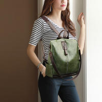 Mochila de viaje para mujer de cuero PU vintage gran capacidad bolsa escolar para adolescente bolsa de negocios femenina bolsa de lujo - details 4