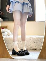 Año nuevo chino niña boca ligera plata palabra cinturón solo zapatos mujer primavera hada viento arco Mary Jane zapatos - details 3