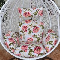 Funda de Cojín de Silla de Huevo Colgante de Color Sólido Floral y Estriado + Funda de Almohada de Exterior (Sin Relleno) para Jardín Lounger - details 20