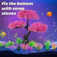 Acuario de plástico, plantas artificiales submarinas, simulación realista, hierba de agua, adorno de plantas acuáticas divertidas - details 3