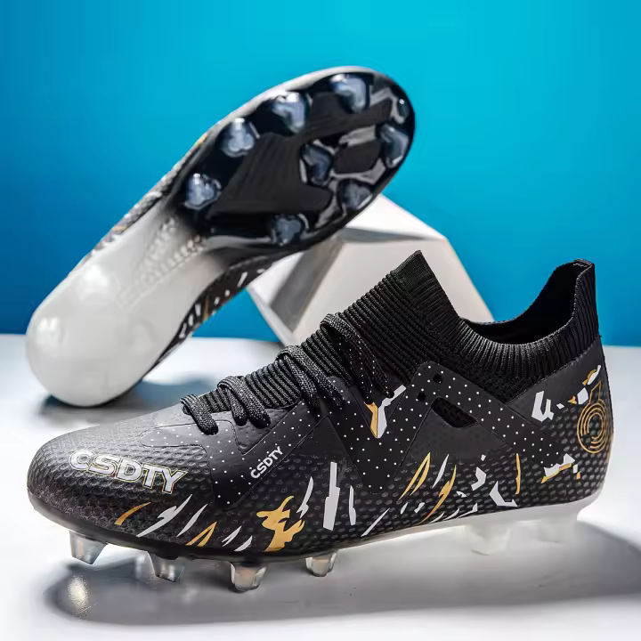 Zapatos de fútbol de césped artificial con tacos largos TF de caña alta para hombre - 1