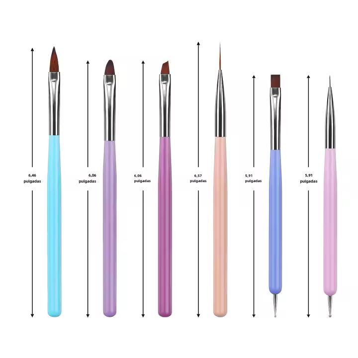 Set de pinceles profesionales para uñas acrílicas, UV, gel, para dibujar puntos, manicura, arte de uñas, herramientas y accesorios de maquillaje. - 1