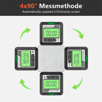 Inclinómetro Digital de 4x90 °, transportador de ángulo de nivel, retroiluminación, medidor de pendiente, Base magnética, goniómetro electrónico - details 2