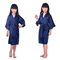 Verano casa simple casual camisón delgada chica V-cuello medio y largo cardigan albornoz pijamas de los niños falda fresca y cómoda - details 10