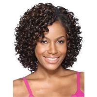 Pelucas sintéticas cortas y rizadas de moda, negras, con flequillo, cabello afro rizado, natural, de 12 pulgadas, para mujer, estilo bob. - details 3