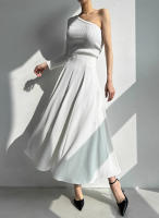 BGTEEVER-faldas elegantes y sueltas para mujer, faldas lisas de cintura alta, faldas Midi de gasa, moda de primavera y verano - details 13