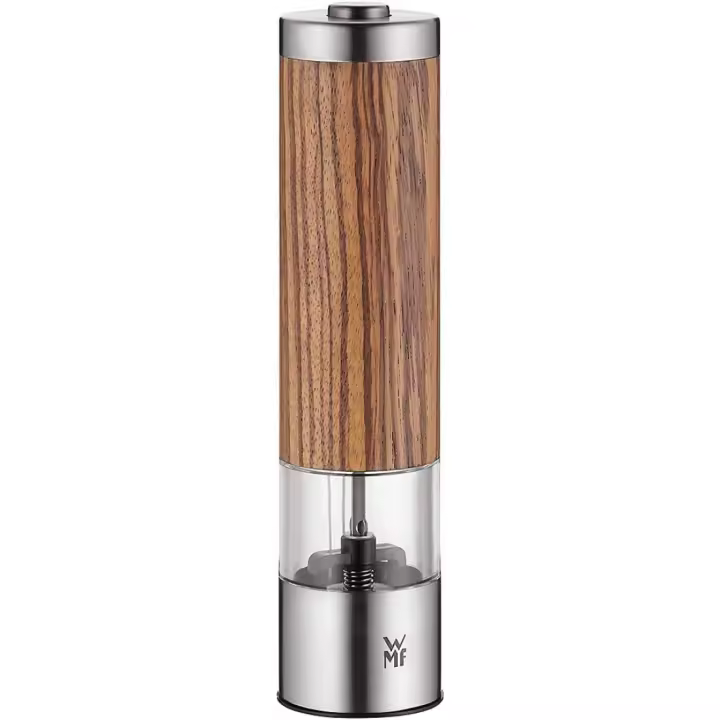 Molinillo Eléctrico de Especias Cerámicas 7W x 27H cm Altura de 21,5cm Diseño de Madera de Roble - 1