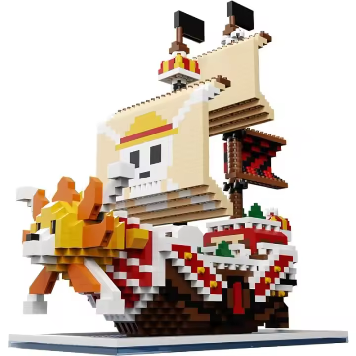 Modelo de Barco Pirata OP Anime DIY 3D Micro Building Blocks Set, Mini Bricks Playset juguetes para adolescentes Fans regalos de cumpleaños Souvenir - 1