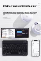 Kit Teclado y Ratón Bluetooth 5.3 Español - Diseño Ultradelgado 7", Teclado Silencioso con Carga Rápida 44 Días, Ratón Portátil Metalizado - Compatible iOS/Android/Windows para Oficina y Hogar - details 1