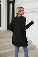 Cardigan de Punto Abierto Casual Abrigo Medio Estilo Y2K para Mujer Moda Callejera Elegante - details 19